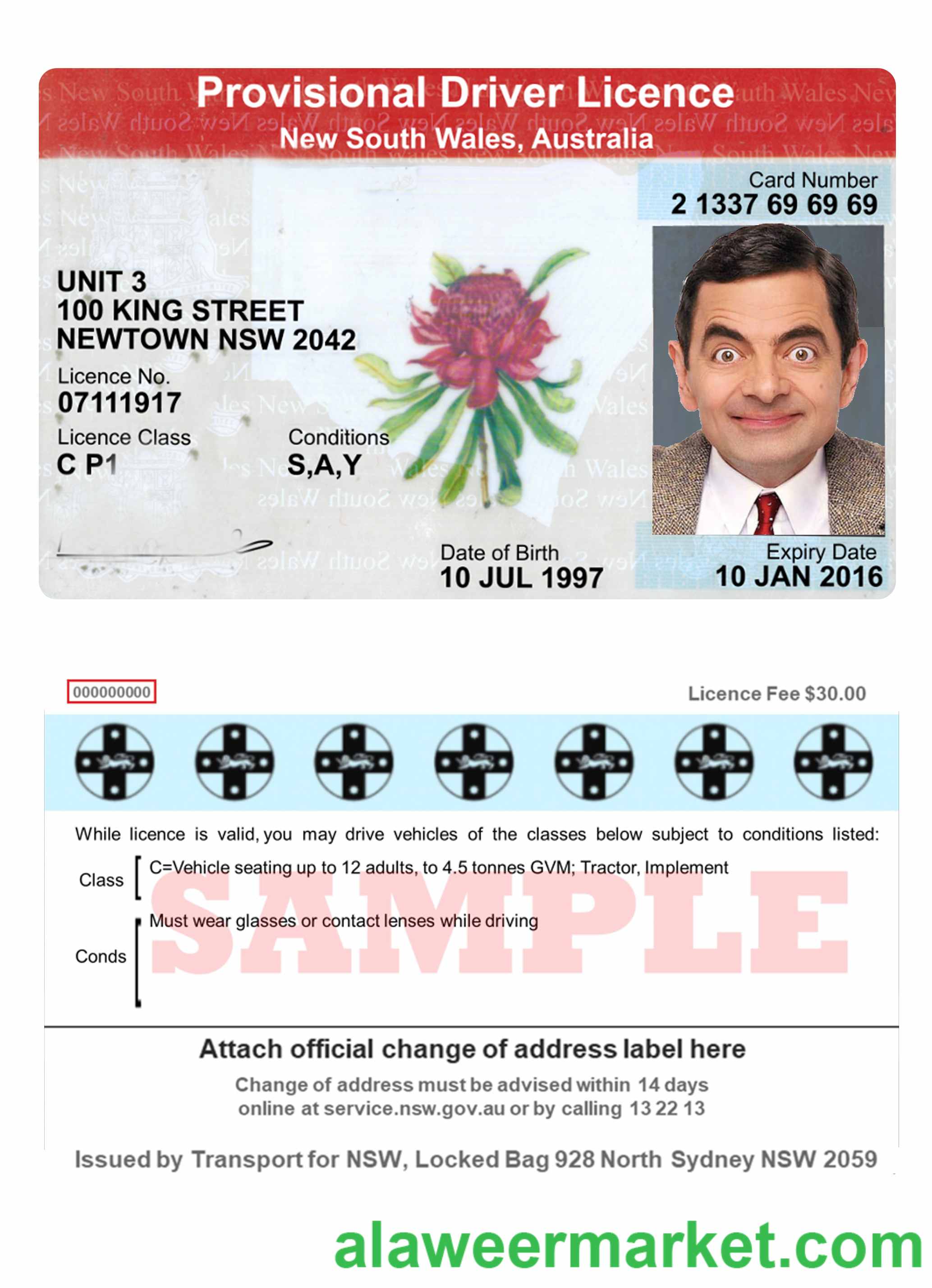 Australia New South Wales provisional driving license